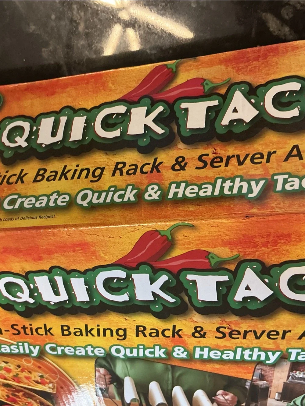 Quick Taco Non-Stick Backing Rack and Server All-in-One with recipe guide
